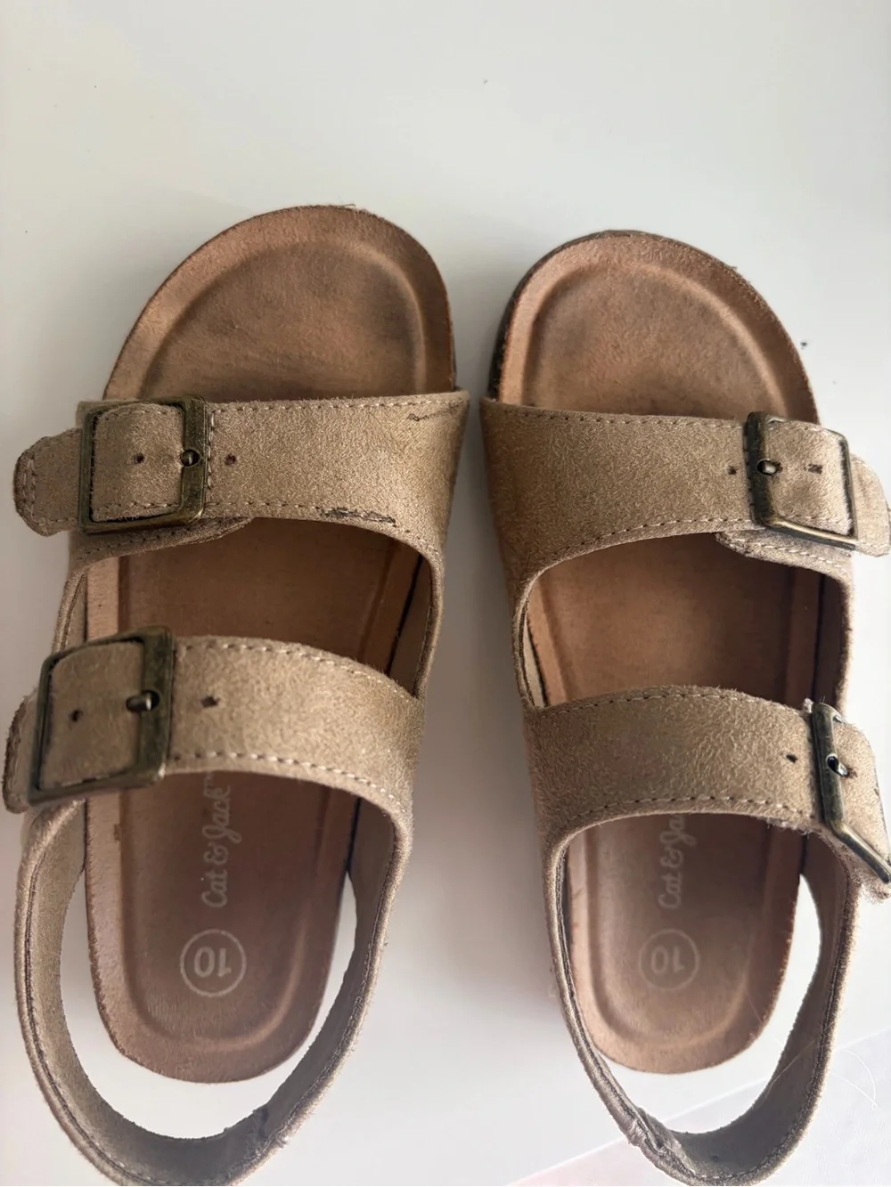Toddler Girls Tan Buckle Strap Sandals